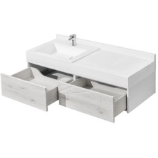 Комплект мебели белый глянец/ольха наварра 120 см Акватон Сакура 1A219701SKW80 + 1A71893KSK010 + 1A220002SKW80