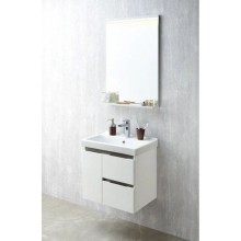 Комплект мебели белый глянец/грецкий орех 60 см Акватон Рене 1A258501NRC80 + 1WH302421 + 1A222302NR010