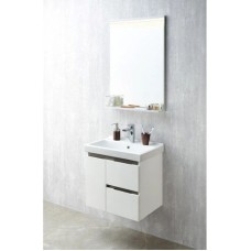 Комплект мебели белый глянец/грецкий орех 60 см Акватон Рене 1A258501NRC80 + 1WH302421 + 1A222302NR010