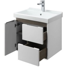 Комплект мебели белый глянец/грецкий орех 60 см Акватон Рене 1A258501NRC80 + 1WH302421 + 1A222302NR010