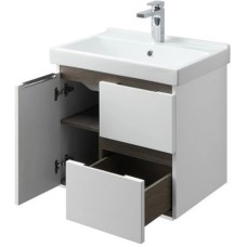 Комплект мебели белый глянец/грецкий орех 60 см Акватон Рене 1A258501NRC80 + 1WH302421 + 1A222302NR010