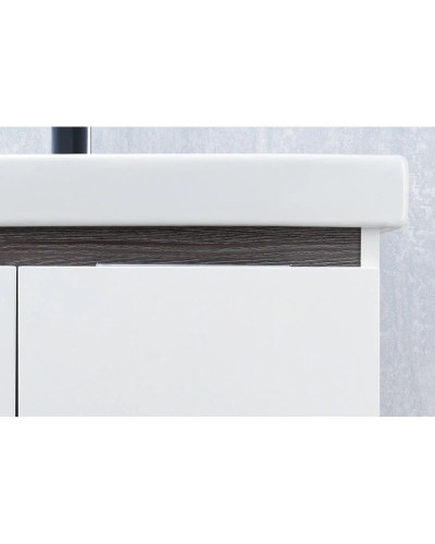 Комплект мебели белый глянец/грецкий орех 60 см Акватон Рене 1A258501NRC80 + 1WH302421 + 1A222302NR010