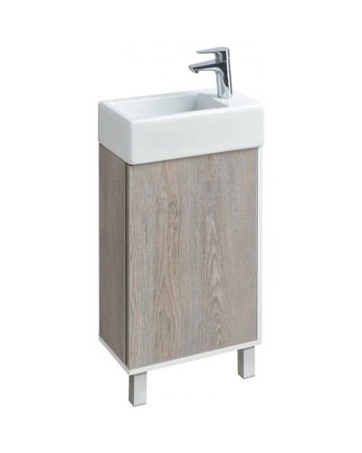 Комплект мебели белый глянец/дуб навара 46 см Акватон Эмма 1A221601EAD80 + 1WH301972 + 1A221802EAD80