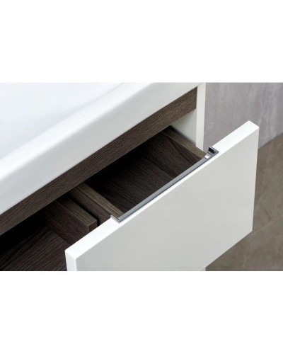 Комплект мебели белый глянец/грецкий орех 80 см Акватон Рене 1A258601NRC80 + 1WH302251 + 1A222502NRC80