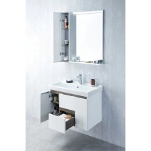 Комплект мебели белый глянец/грецкий орех 80 см Акватон Рене 1A258601NRC80 + 1WH302251 + 1A222502NRC80