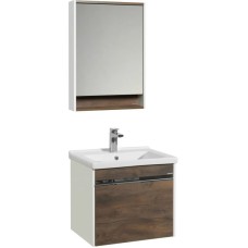 Комплект мебели белый глянец/таксония темная 60 см Акватон Капри 1A230101KPDB0 + 1WH302421 + 1A230302KPDB0