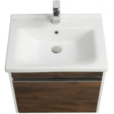 Комплект мебели белый глянец/таксония темная 60 см Акватон Капри 1A230101KPDB0 + 1WH302421 + 1A230302KPDB0