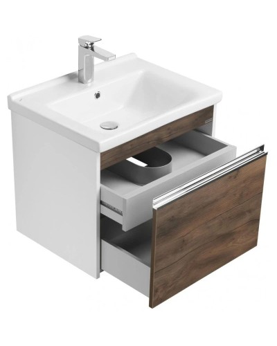 Комплект мебели белый глянец/таксония темная 60 см Акватон Капри 1A230101KPDB0 + 1WH302421 + 1A230302KPDB0