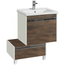 Комплект мебели белый глянец/таксония темная 60 см Акватон Капри 1A230101KPDB0 + 1WH302421 + 1A230302KPDB0