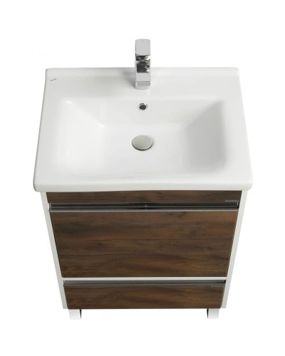 Комплект мебели белый глянец/таксония темная 60 см Акватон Капри 1A230101KPDB0 + 1WH302421 + 1A230302KPDB0