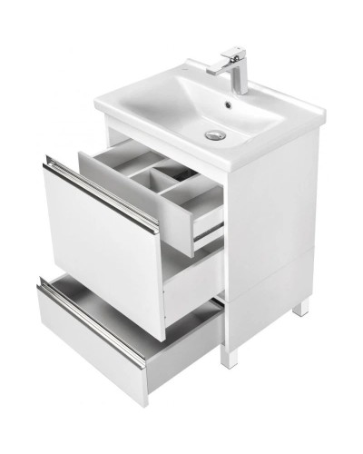 Комплект мебели белый глянец 60 см Акватон Капри 1A230101KP010 + 1WH302421 + 1A230302KP010