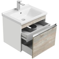 Комплект мебели белый глянец/бетон пайн 60 см Акватон Капри 1A230101KPDA0 + 1WH302421 + 1A230302KPDA0