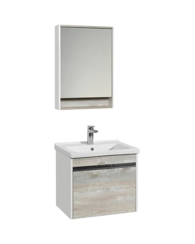 Комплект мебели белый глянец/бетон пайн 60 см Акватон Капри 1A230101KPDA0 + 1WH302421 + 1A230302KPDA0