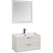 Комплект мебели дуб белый 80 см Акватон Леон 1A186301LBPS0 + 1A708031FB010 + 1A186402LBPS0