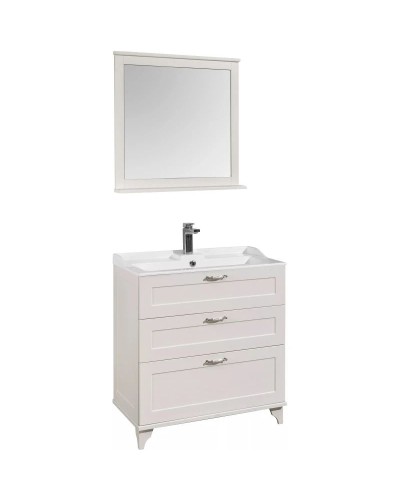 Комплект мебели дуб белый 80 см Акватон Леон 1A187801LBPS0 + 1A708031FB010 + 1A186402LBPS0