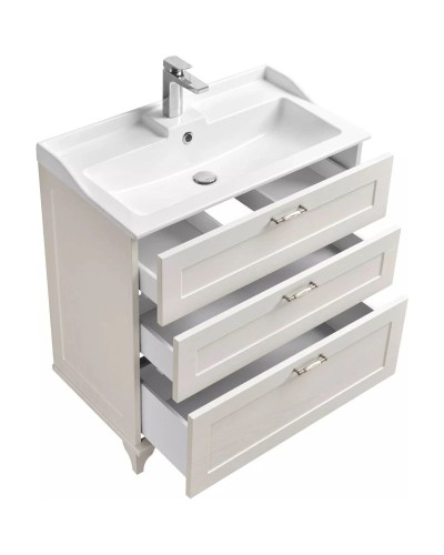 Комплект мебели дуб белый 80 см Акватон Леон 1A187801LBPS0 + 1A708031FB010 + 1A186402LBPS0