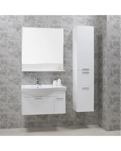 Комплект мебели белый глянец 83 см Акватон Инди 1A188401ND010 + 1WH110228 + 1A188502ND010