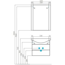 Комплект мебели черный 65 см Акватон Ария 1A123301AA950 + 1WH207782 + 1A133702AA950