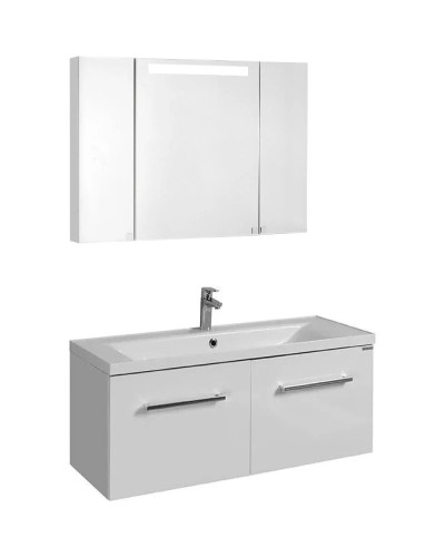 Комплект мебели белый глянец 100 см Акватон Мадрид 1A128001MA010 + 1A70473KPR010 + 1A111602MA010