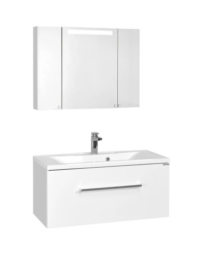 Комплект мебели белый глянец 100 см Акватон Мадрид 1A126901MA010 + 1A70473KPR010 + 1A111602MA010