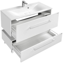 Комплект мебели белый глянец 100 см Акватон Мадрид 1A126901MA010 + 1A70473KPR010 + 1A111602MA010