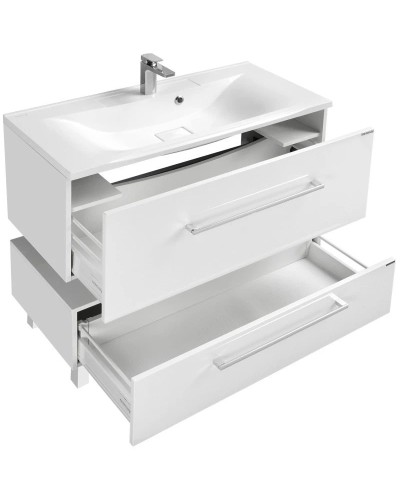 Комплект мебели белый глянец 100 см Акватон Мадрид 1A126901MA010 + 1A70473KPR010 + 1A111602MA010