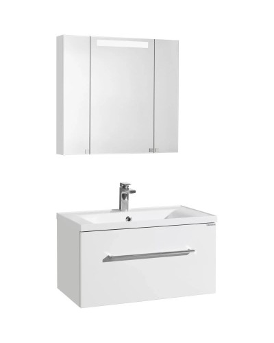 Комплект мебели белый глянец 80 см Акватон Мадрид 1A126801MA010 + 1A70493KPR010 + 1A175202MA010