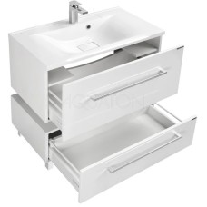 Комплект мебели белый глянец 80 см Акватон Мадрид 1A126801MA010 + 1A70493KPR010 + 1A175202MA010