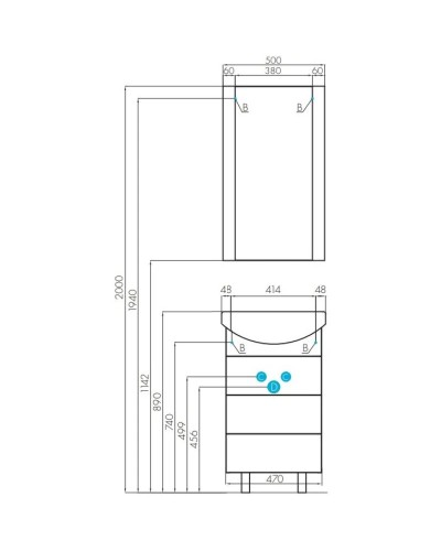 Комплект мебели белый 50,5 см Акватон Ария 1A140201AA010 + 1WH207781 + 1A140102AA010