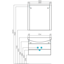 Комплект мебели черный 80,5 см Акватон Ария 1A140801AA950 + 1WH207783 + 1A141902AA950
