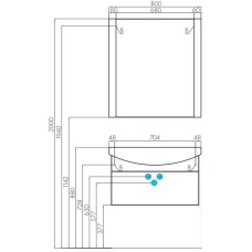 Комплект мебели белый 80,5 см Акватон Ария 1A141701AA010 + 1WH207783 + 1A141902AA010