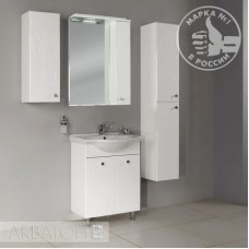 Комплект мебели белый глянец 66 см Акватон Лиана 1A165701LL010 + 1WH109651 + 1A166202LL01R