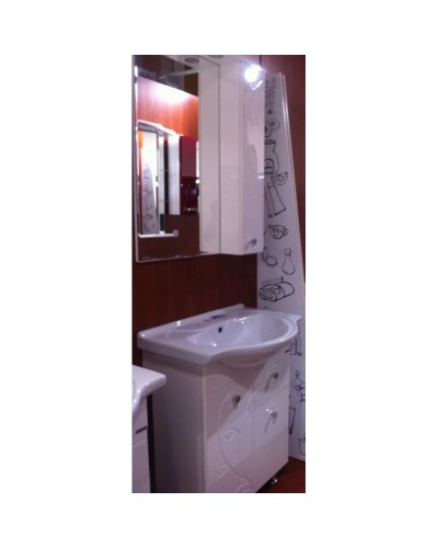 Комплект мебели белый глянец 66 см Акватон Лиана 1A165801LL010 + 1WH109651 + 1A166202LL01R