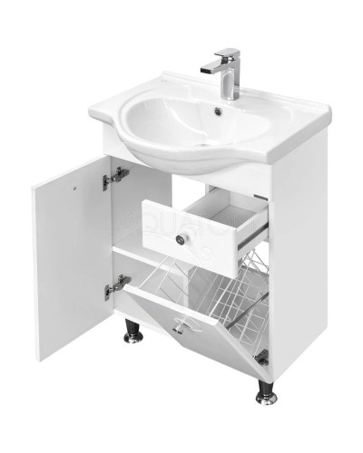 Комплект мебели белый глянец 66 см Акватон Лиана 1A165801LL010 + 1WH109651 + 1A166202LL01L