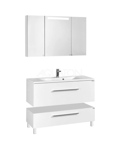 Комплект мебели белый глянец 120 см Акватон Мадрид 1A168701MA010 + 1A70483KPR010 + 1A113402MA010