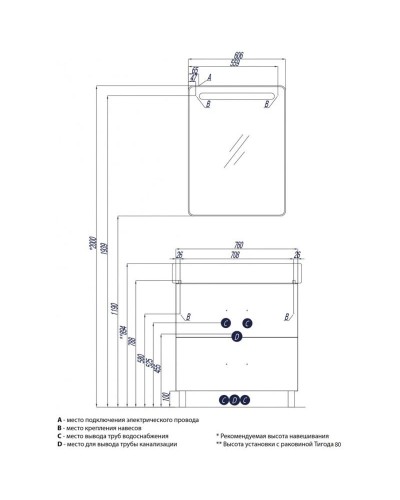 Комплект мебели белый 80 см Акватон Америна 1A169401AM010 + 1WH302084 + 1A135302AM01L