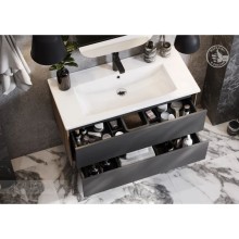 Комплект мебели графит софт/дуб веллингтон 100,5 см Акватон Сохо 1A258201AJA00 + 1WH501627 + 1A258302AJA0L