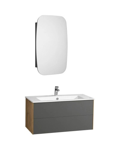 Комплект мебели графит софт/дуб веллингтон 100,5 см Акватон Сохо 1A258201AJA00 + 1WH501627 + 1A258302AJA0L