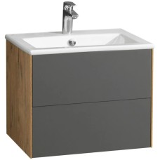 Комплект мебели графит софт/дуб веллингтон 60 см Акватон Сохо 1A258001AJA00 + 1WH501606 + 1A258302AJA0R