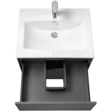 Комплект мебели графит софт/дуб веллингтон 60 см Акватон Сохо 1A258001AJA00 + 1WH501606 + 1A258302AJA0R