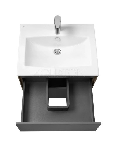 Комплект мебели графит софт/дуб веллингтон 60 см Акватон Сохо 1A258001AJA00 + 1WH501606 + 1A258302AJA0R