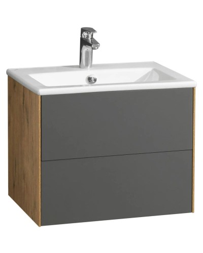 Комплект мебели графит софт/дуб веллингтон 60 см Акватон Сохо 1A258001AJA00 + 1WH501606 + 1A258302AJA0L