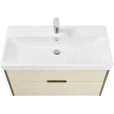 Комплект мебели бежевый/дуб веллингтон 90 см Акватон Оливия 1A254401OLVG0 + 1WH501629 + 1A256402A1010