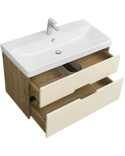 Комплект мебели бежевый/дуб веллингтон 90 см Акватон Оливия 1A254401OLVG0 + 1WH501629 + 1A256402A1010