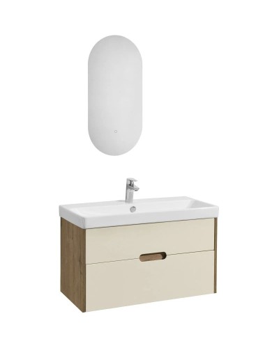 Комплект мебели бежевый/дуб веллингтон 90 см Акватон Оливия 1A254401OLVG0 + 1WH501629 + 1A256502A1010