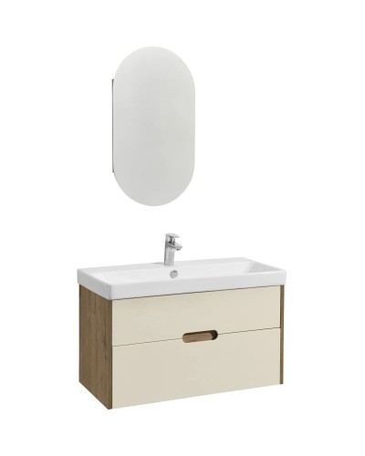 Комплект мебели бежевый/дуб веллингтон 90 см Акватон Оливия 1A254401OLVG0 + 1WH501629 + 1A254502OL010