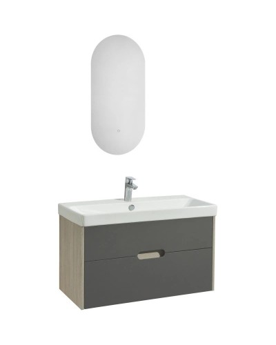 Комплект мебели грей/дуб ойстер 90 см Акватон Оливия 1A254401OLUG0 + 1WH501629 + 1A256502A1010