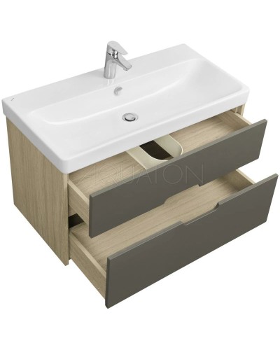 Комплект мебели грей/дуб ойстер 90 см Акватон Оливия 1A254401OLUG0 + 1WH501629 + 1A256502A1010