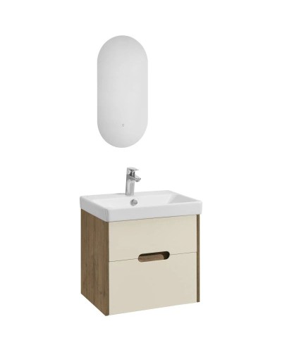 Комплект мебели бежевый/дуб веллингтон 55 см Акватон Оливия 1A254201OLVG0 + 1WH501620 + 1A256402A1010