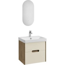 Комплект мебели бежевый/дуб веллингтон 55 см Акватон Оливия 1A254201OLVG0 + 1WH501620 + 1A256502A1010